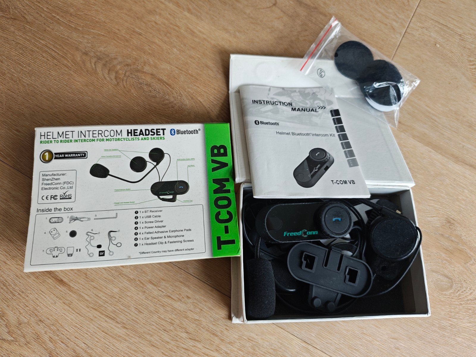 FreedConn T-COM VB Bluetooth Helm Intercom Headset, Ophalen of Verzenden, Gebruikt