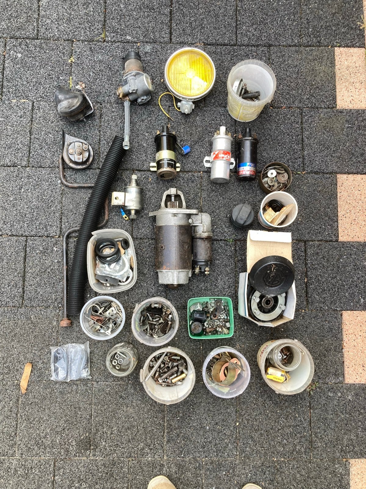 MGB onderdelen: mistlamp, claxons, startmotor, bobines, etc., Ophalen, Gebruikt
