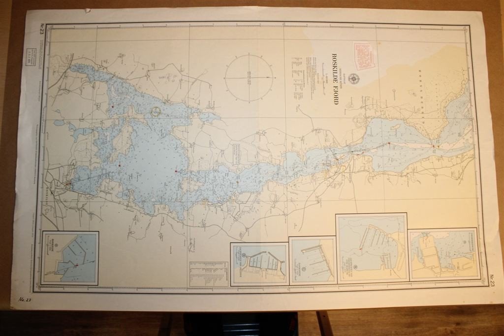 Oude zeekaart / nautische kaart - Roskilde Fjord Denemarken, Ophalen of Verzenden, 1800 tot 2000, Nederland, Landkaart