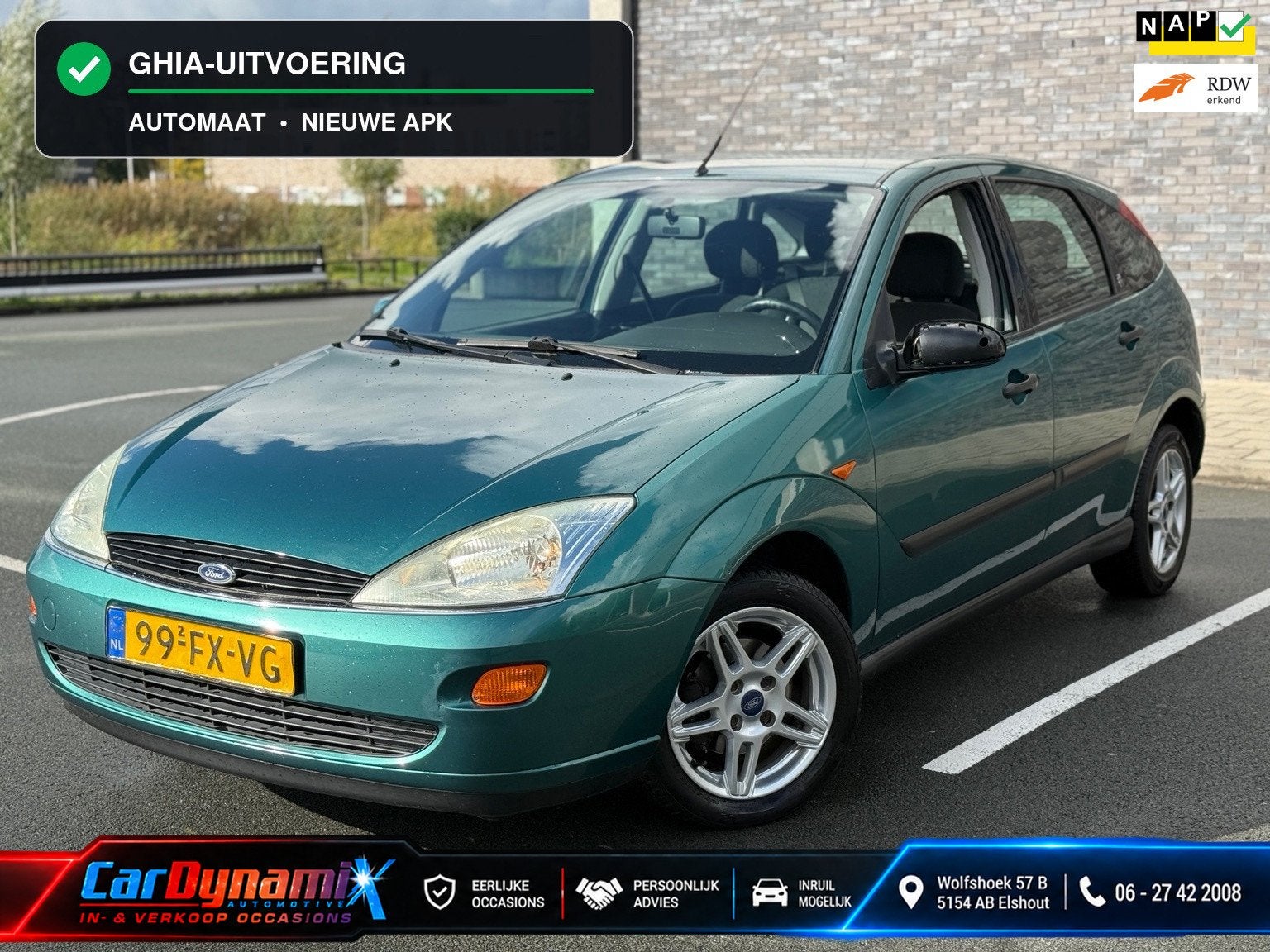 Ford Focus 1.6-16V Ghia | Automaat | Airco | PDC | Nwe APK, 1596 cc, 101 pk, Gebruikt, 4 cilinders