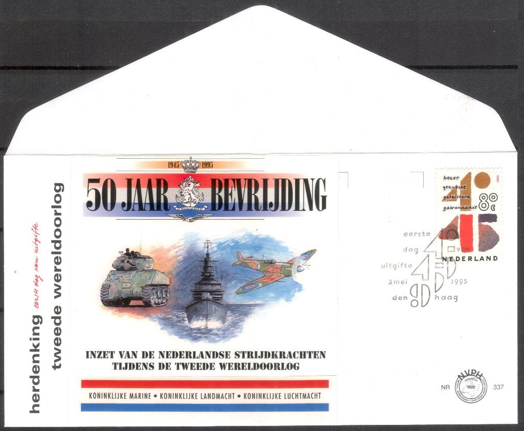 50 jaar bevrijding 1995 - inzet Nederlandse strijdkrachten, Postzegels en Munten, Brieven en Enveloppen | Nederland, Verzenden