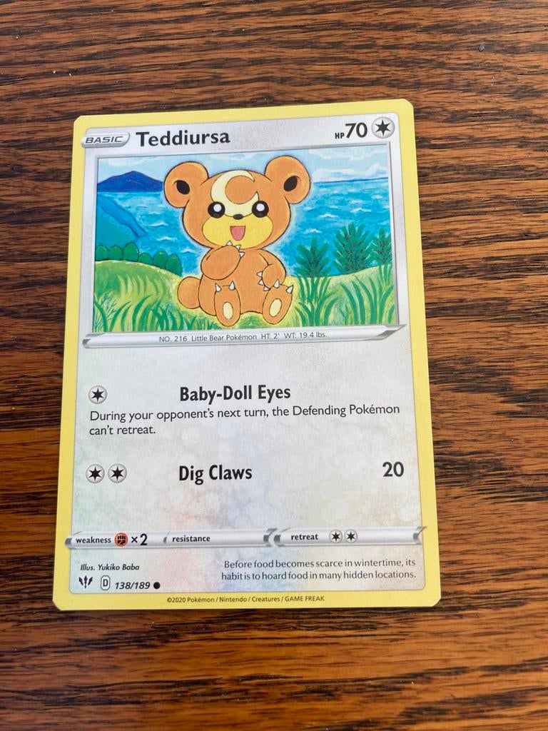 Teddiursa 138/189 Darkness Ablaze, Ophalen of Verzenden, Zo goed als nieuw