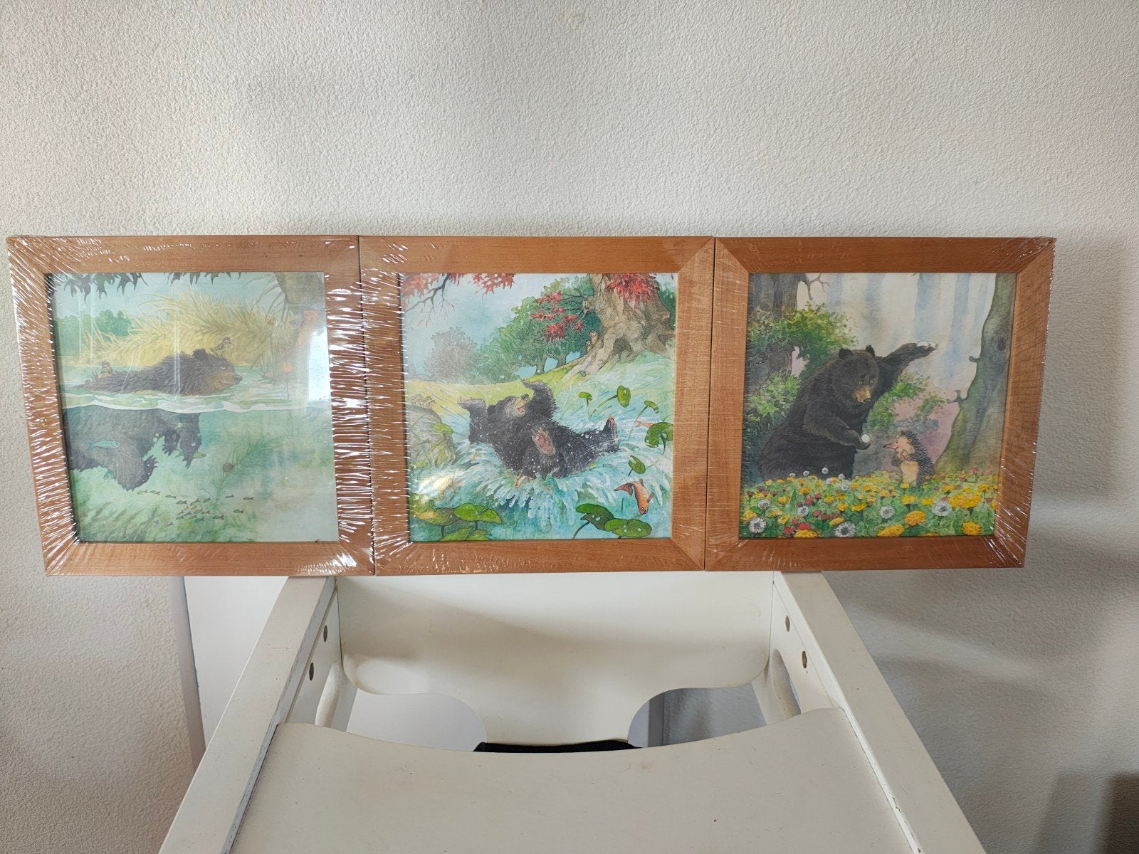 Nieuw in verpakking 3 schilderijtjes van Beren, Antiek en Kunst, Kunst | Schilderijen | Klassiek, Ophalen of Verzenden