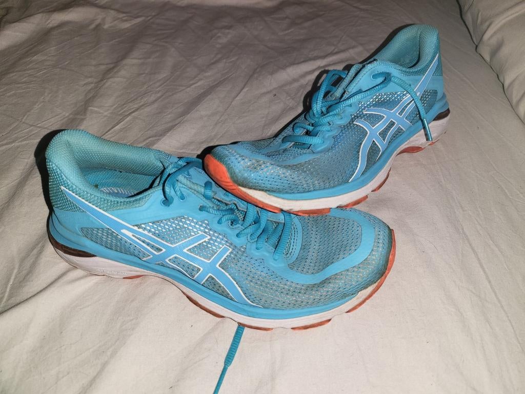 Asics Hardloopschoenen - Blauw/Oranje, Gebruikt, Hardloopschoenen, Verzenden, Hardlopen
