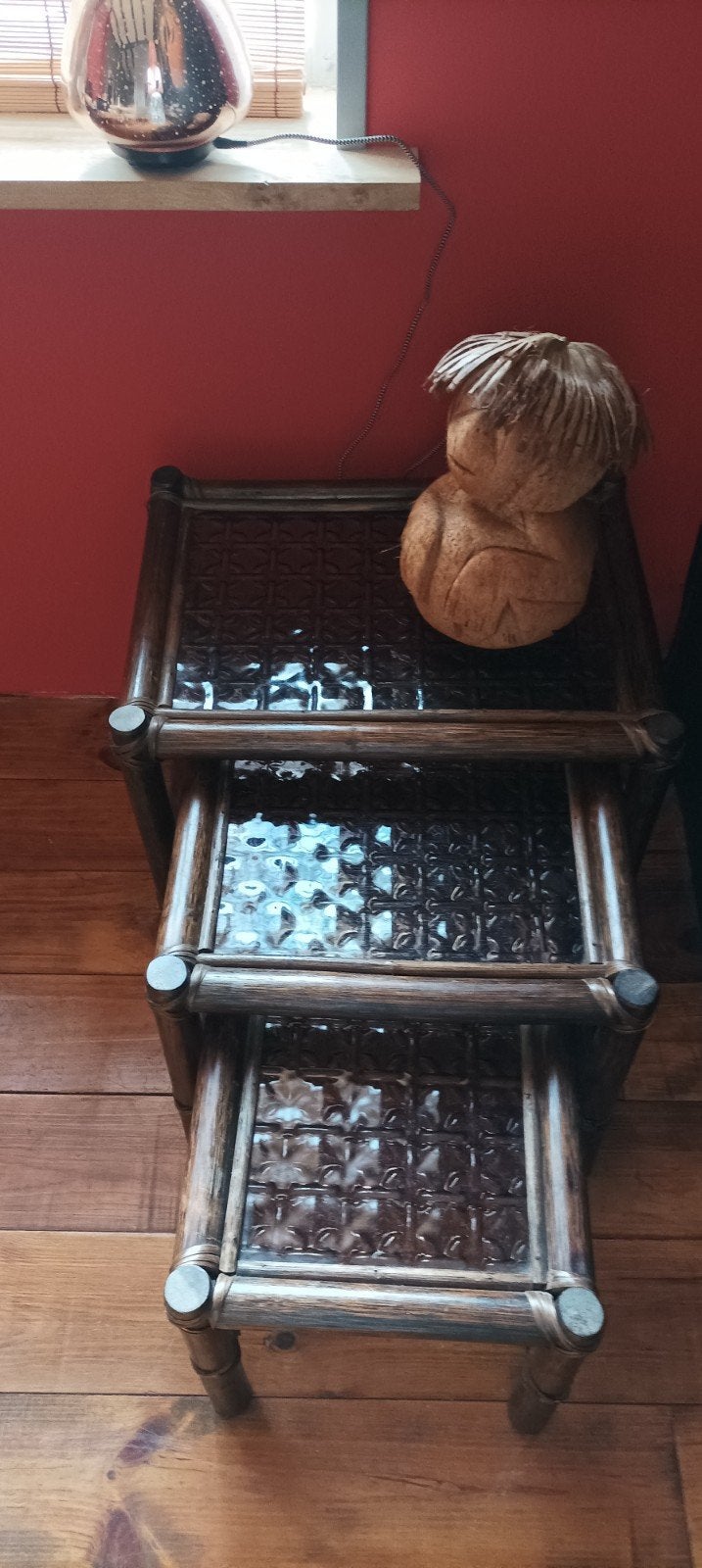 Mooie Manou jaren 60 bijzettafeltjes, Minder dan 55 cm, Rond, Ophalen, 45 tot 60 cm
