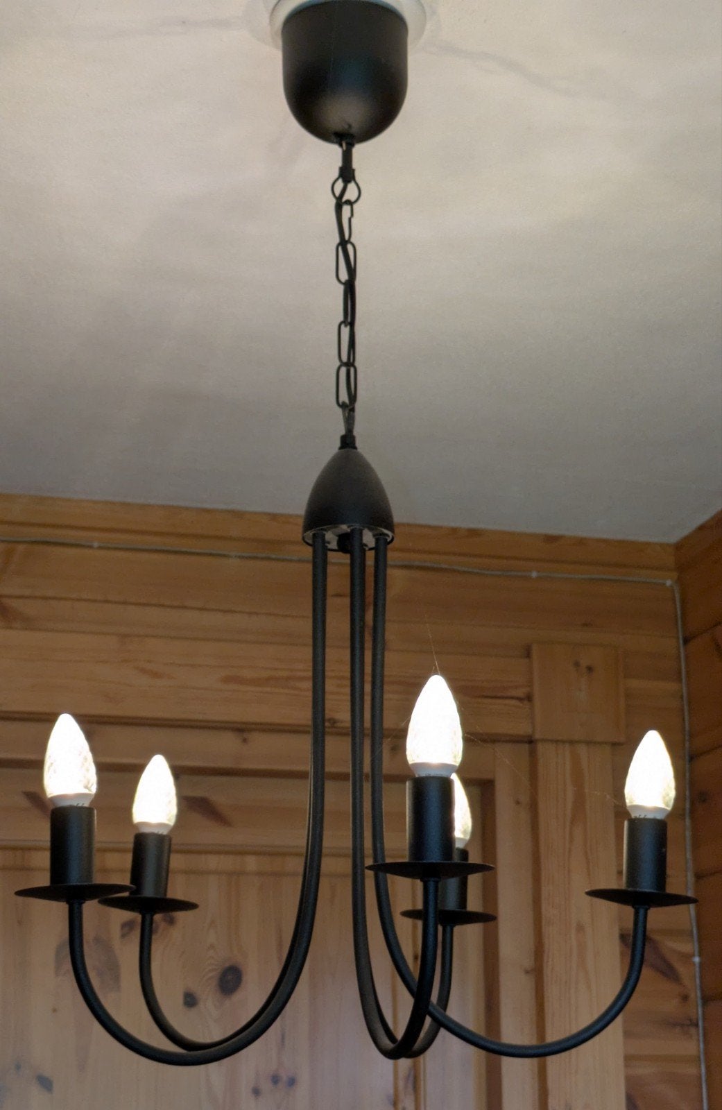 Molnig kroonluchter zwart, Huis en Inrichting, Ophalen, Zo goed als nieuw, Metaal, E14 (klein)