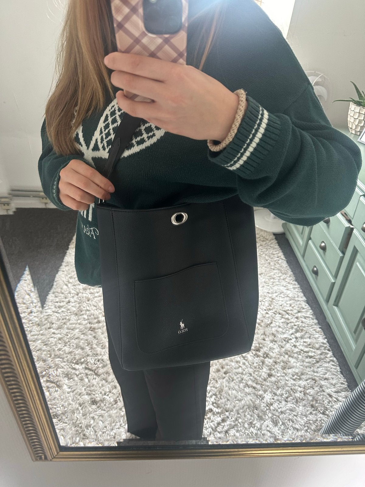 Polo Ralph Lauren Zwarte Schoudertas - Zo goed als nieuw, Ophalen, Zo goed als nieuw, Zwart, Schoudertasje