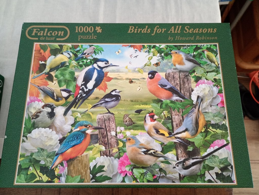 Mooie Falcon puzzel birds for all seasons 1000st, Ophalen of Verzenden, 500 t/m 1500 stukjes, Zo goed als nieuw, Legpuzzel