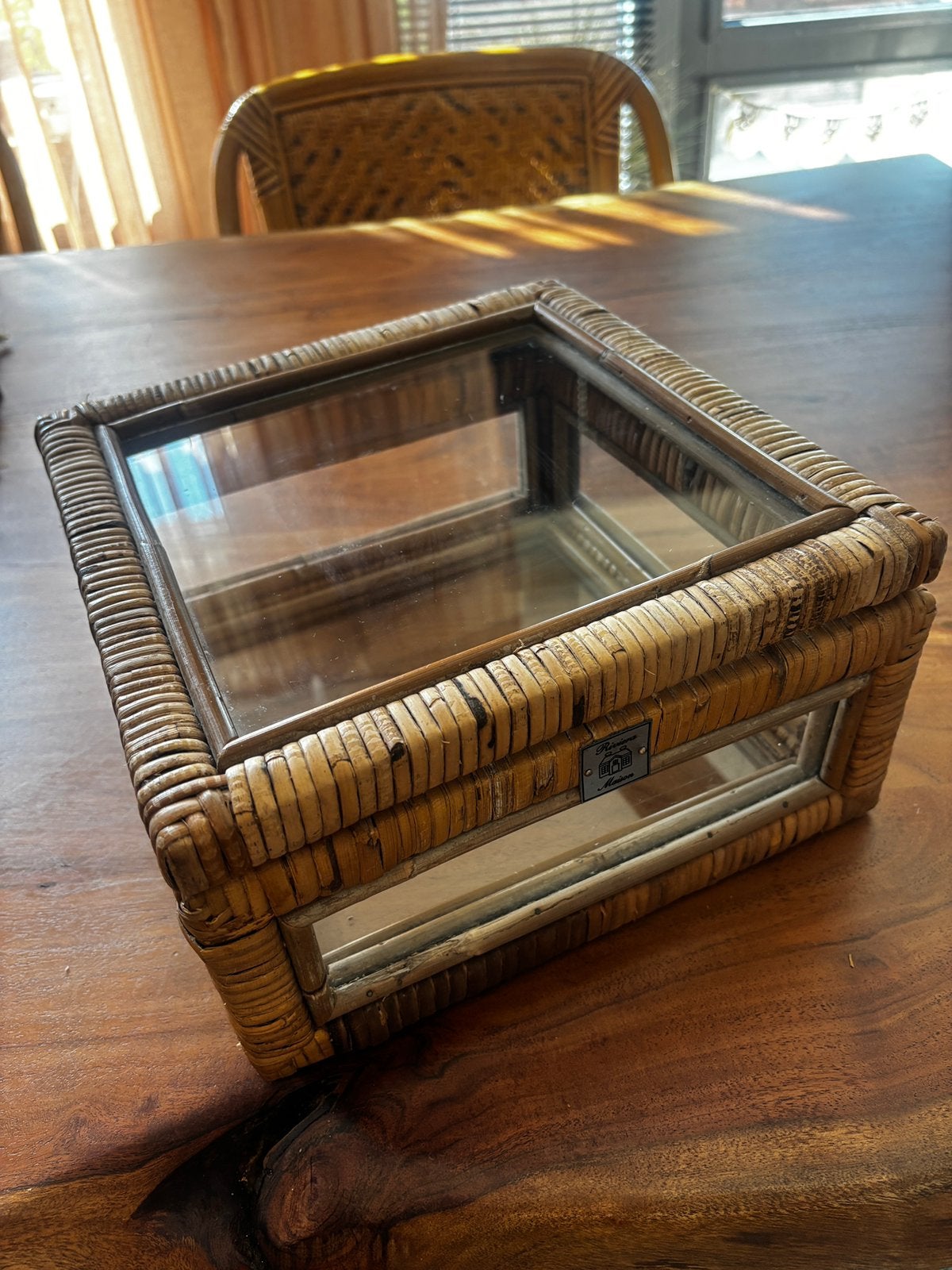 Riviera Maison Rustic Rattan French Glass Box, Ophalen, Zo goed als nieuw, 50 tot 100 cm, Minder dan 50 cm