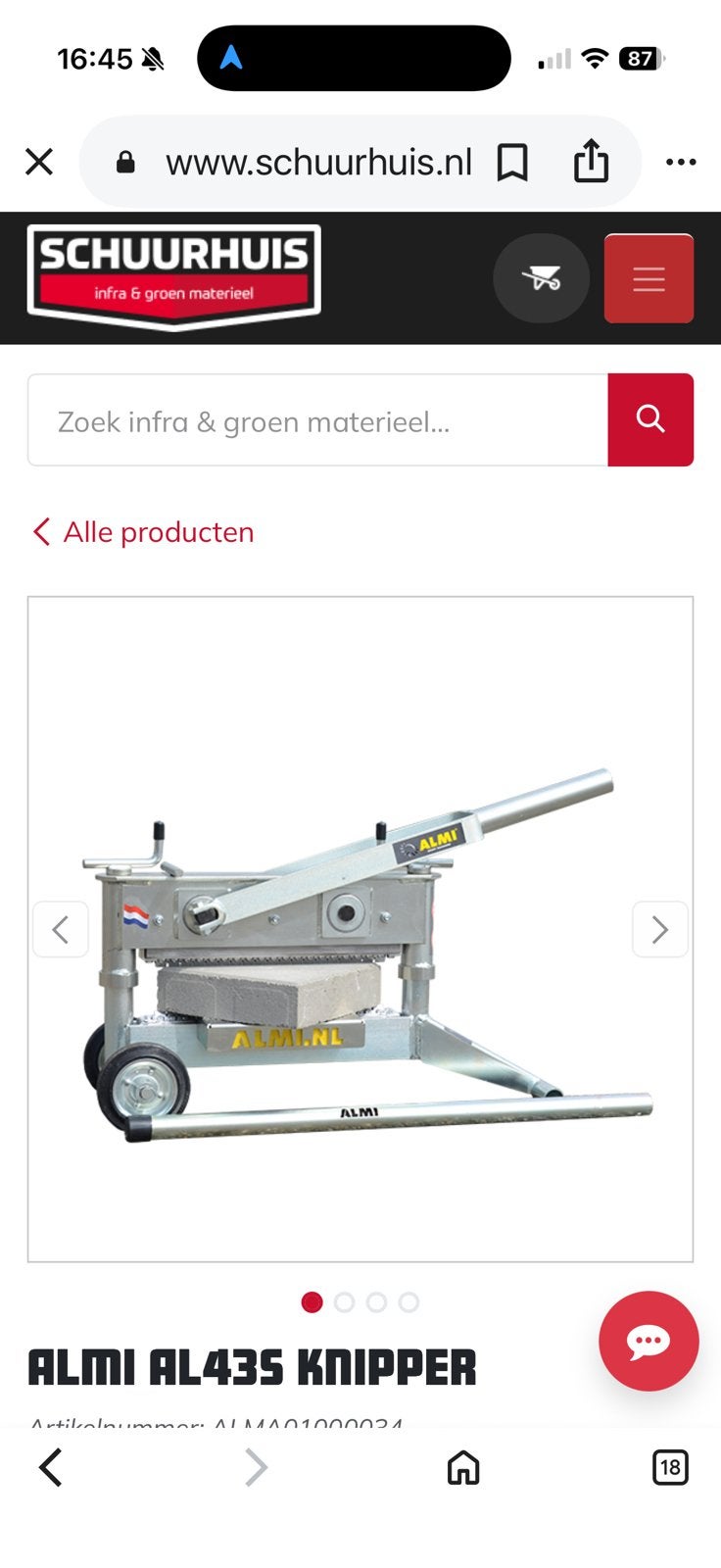 Lamellen knipper almi, Ophalen, Zo goed als nieuw