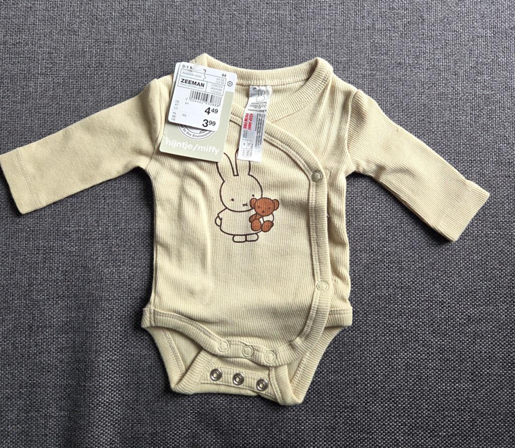 Nieuwe Zeeman Nijntje overslag romper maat 44, Kinderen en Baby's, Babykleding | Prematuur, Jongetje of Meisje, Nieuw, Ophalen of Verzenden