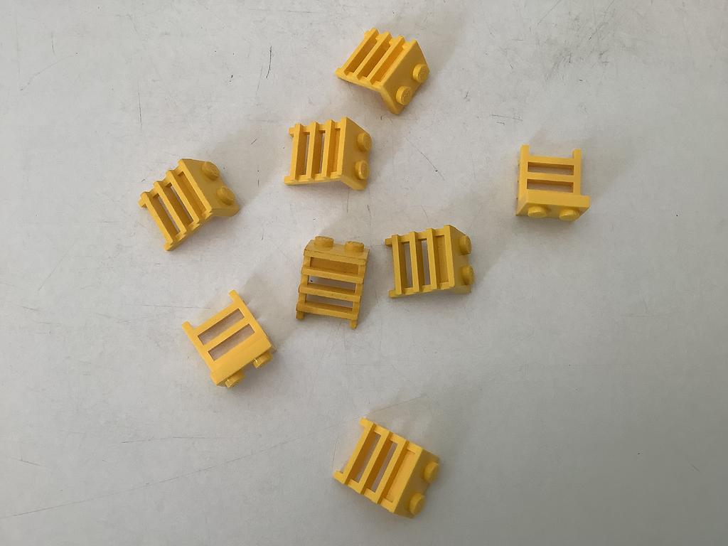 Lego plaat aangepast 1x2 met ladder geel, Ophalen of Verzenden, Gebruikt, Losse stenen, Lego