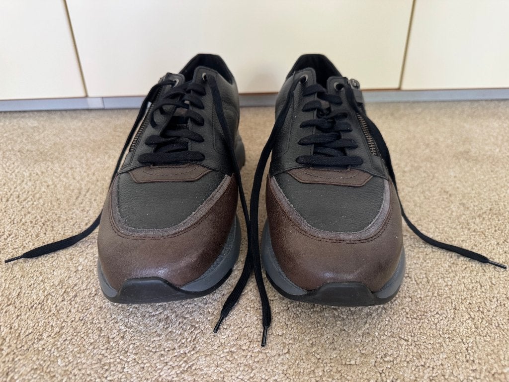 Mephisto Mobils Isaac Sneakers - Donkerbruin/Zwart - Maat 43, Kleding | Heren, Schoenen, Verzenden, Zo goed als nieuw, Bruin