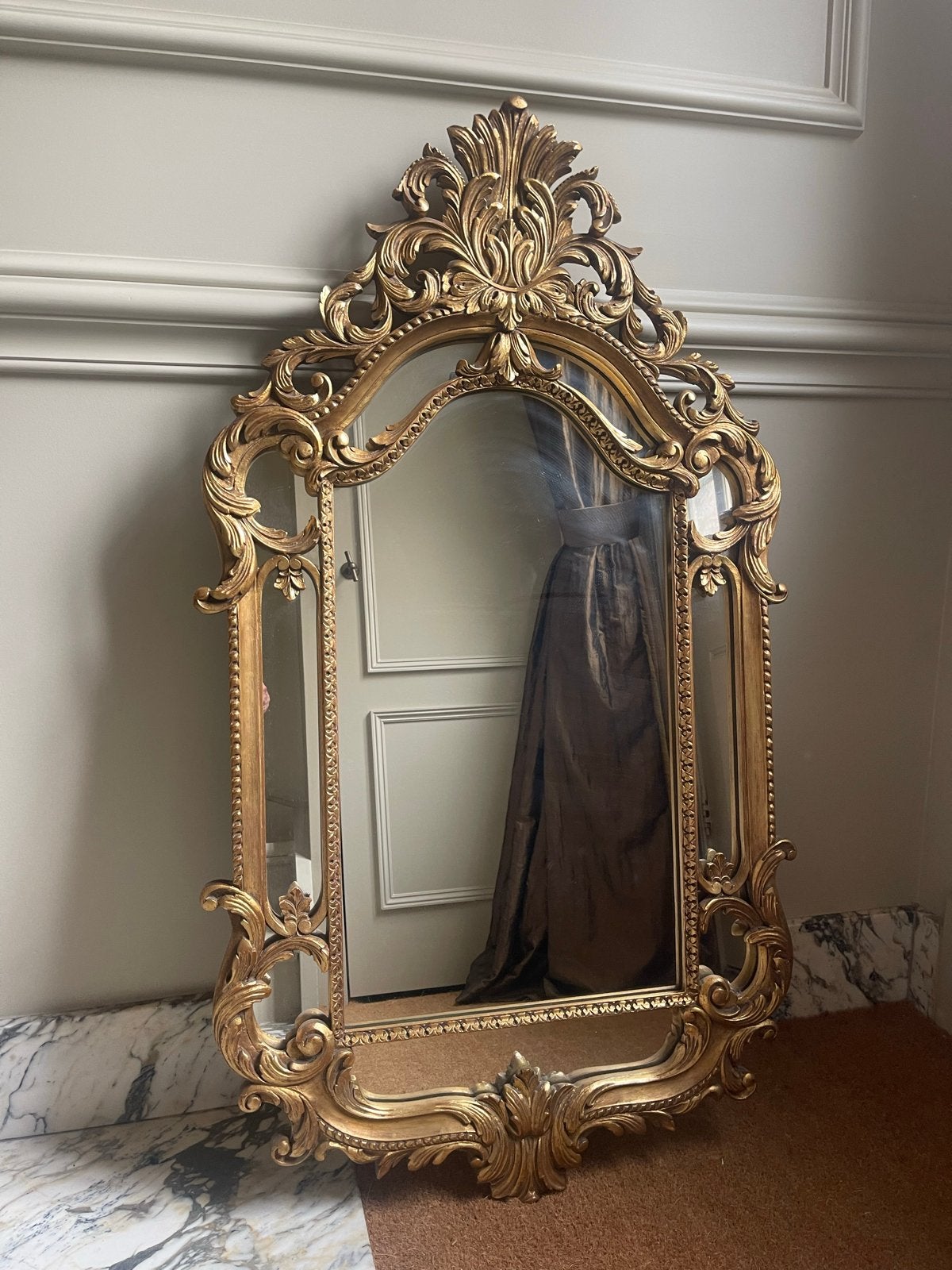 Prachtige Gouden Rococo Barok Spiegel - Antiek Stijl, Ophalen, Ovaal, 50 tot 100 cm, 100 tot 150 cm