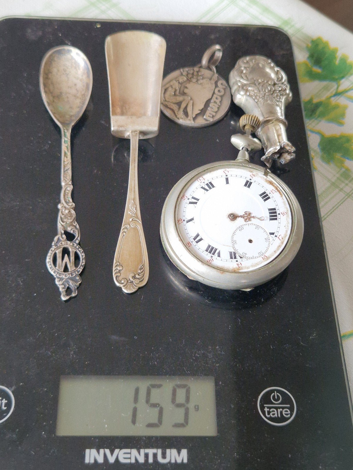 Te koop oude wetse zakhorloge van zilver en nog een paar din, Ophalen of Verzenden, Zilver