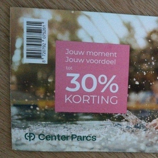 CENTERPARCS KORTINGSCODE, Drie personen of meer, Kortingsbon, Bungalowpark