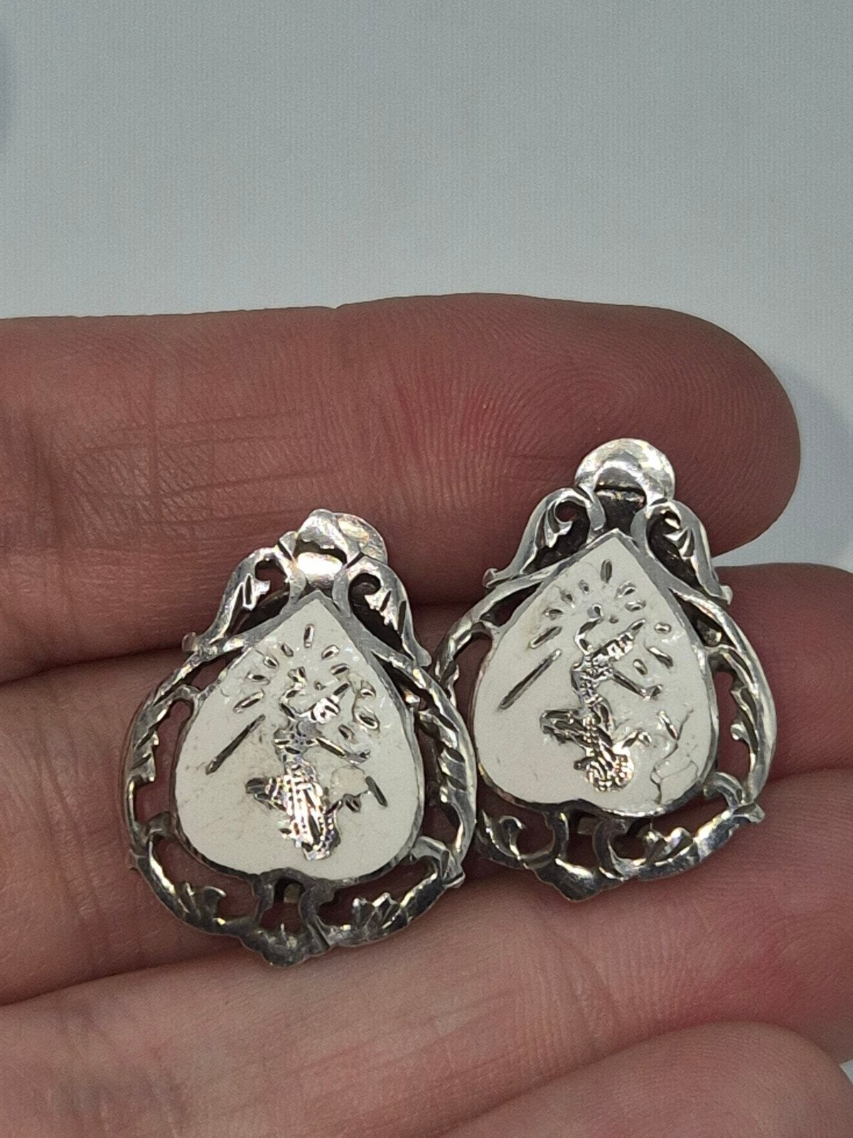 Siam Sterling zilveren oorclips niëllo, Gebruikt, Verzenden, Knopjes of Stekers, Zilver