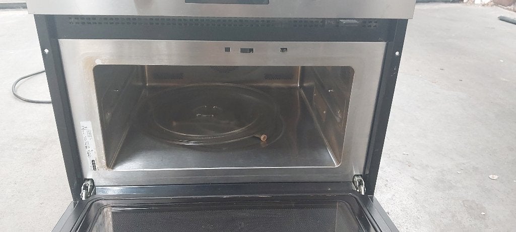 Inbouw combimagnetron RVS - Whirlpool - IKEA ANRÄTTA, Ophalen, Combimagnetron, Crisp, Zo goed als nieuw