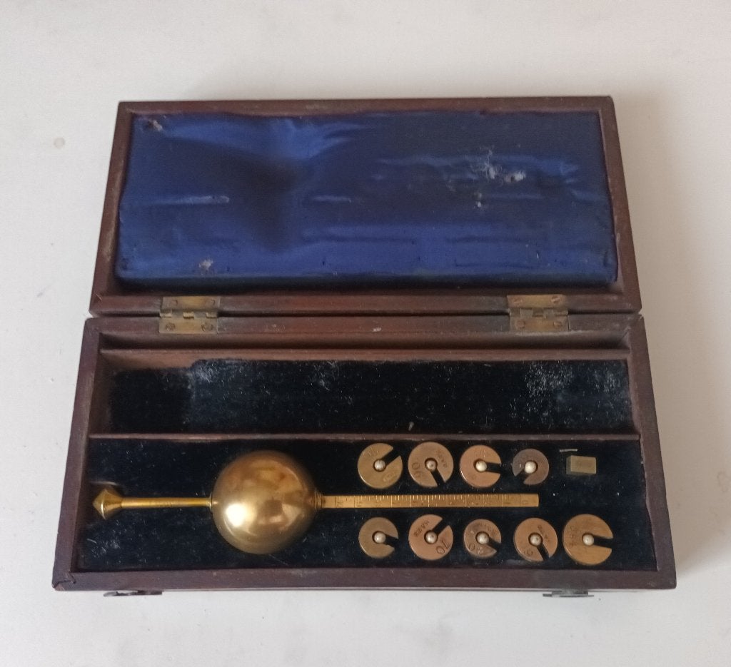 Antieke Sykes Hydrometer in originele houten kist, Ophalen of Verzenden