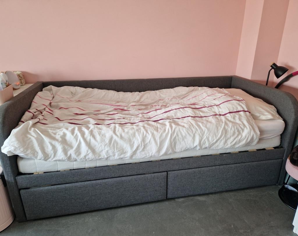 Kinderbed, Huis en Inrichting, Slaapkamer | Bedden, Ophalen, 90 cm, Eenpersoons, Zo goed als nieuw
