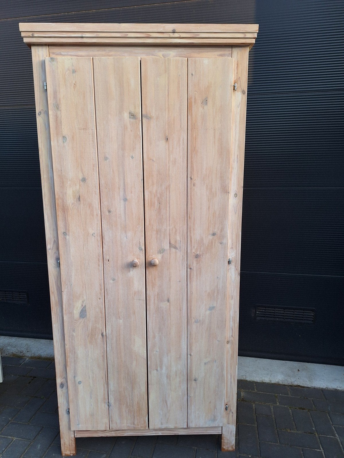 Grenen kledingkast met plank en hangruimte, Ophalen, Gebruikt, 50 tot 100 cm, Met hangruimte