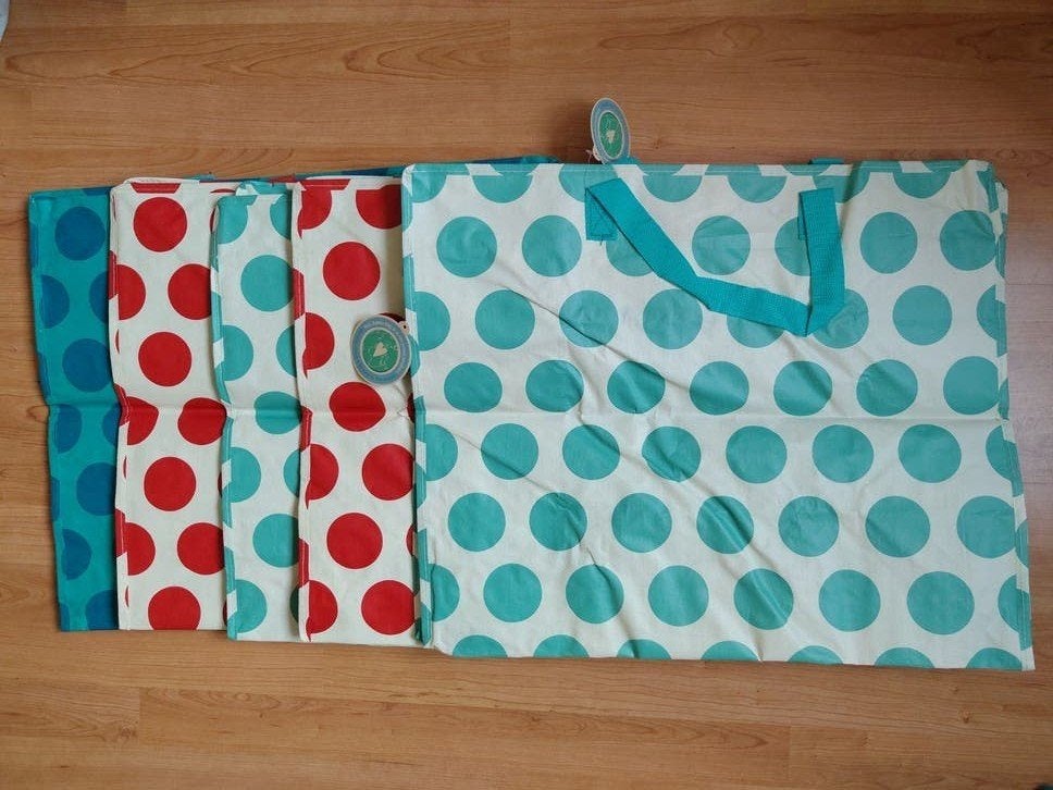 Set van 5 grote nieuwe Rex London Shoppers met polkadots, Ophalen of Verzenden, Nieuw, Shopper