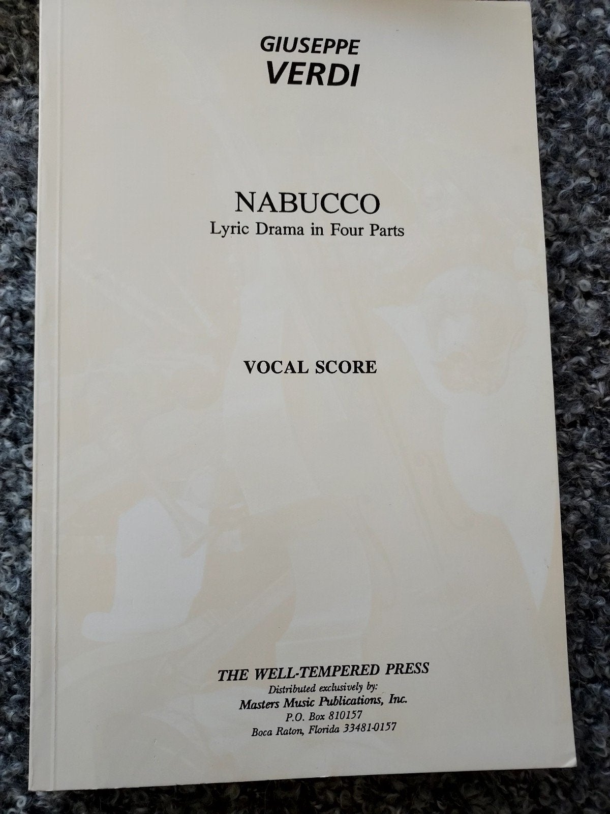 Giuseppe Verdi - Nabucco Vocal Score (Lyric Drama), Koor, Klassiek, Ophalen of Verzenden, Zo goed als nieuw