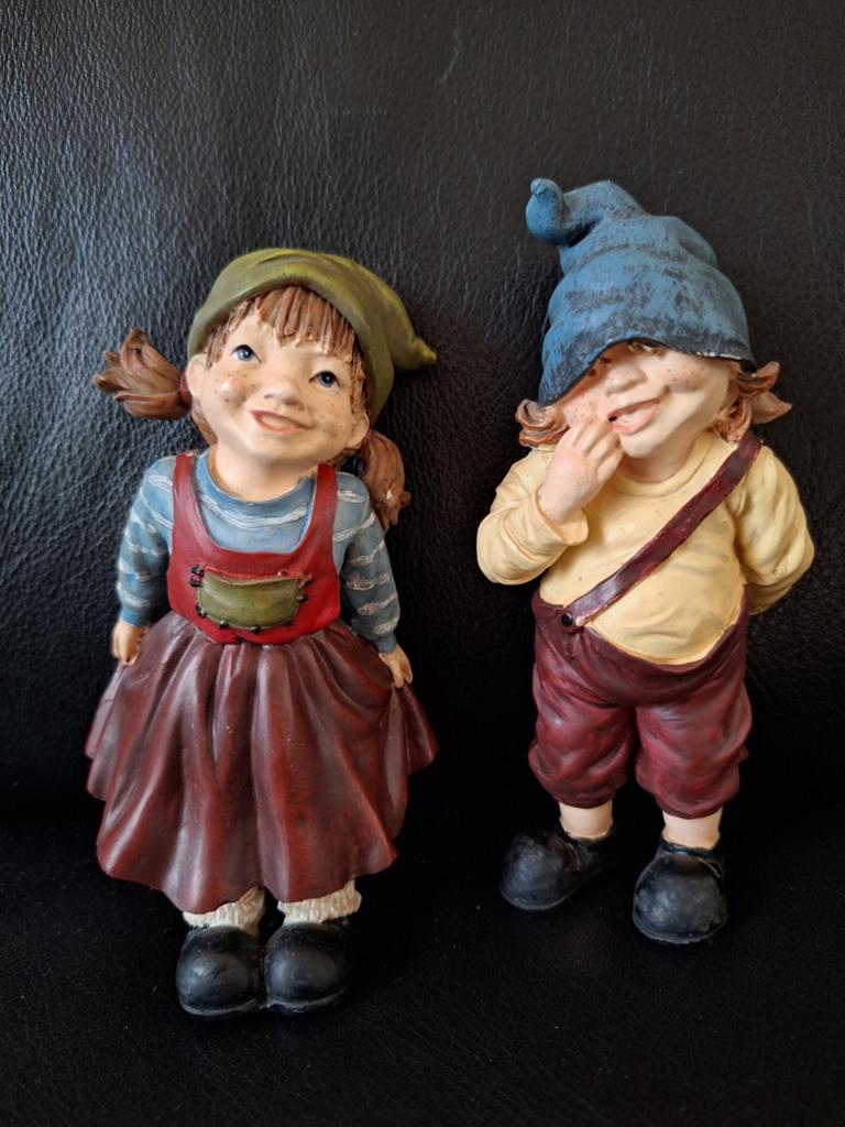 2 Gnomelettes - Schattige Kabouter Beeldjes. Klein bod!!!, Verzamelen, Ophalen of Verzenden, Zo goed als nieuw