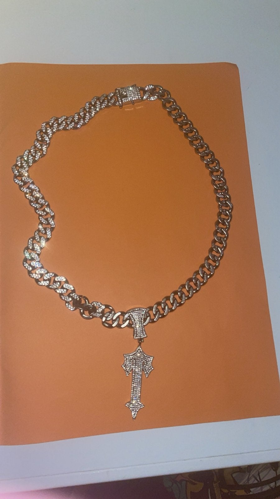 Trapstar iced out ketting, Ophalen of Verzenden, Nieuw, Zilver, Overige materialen