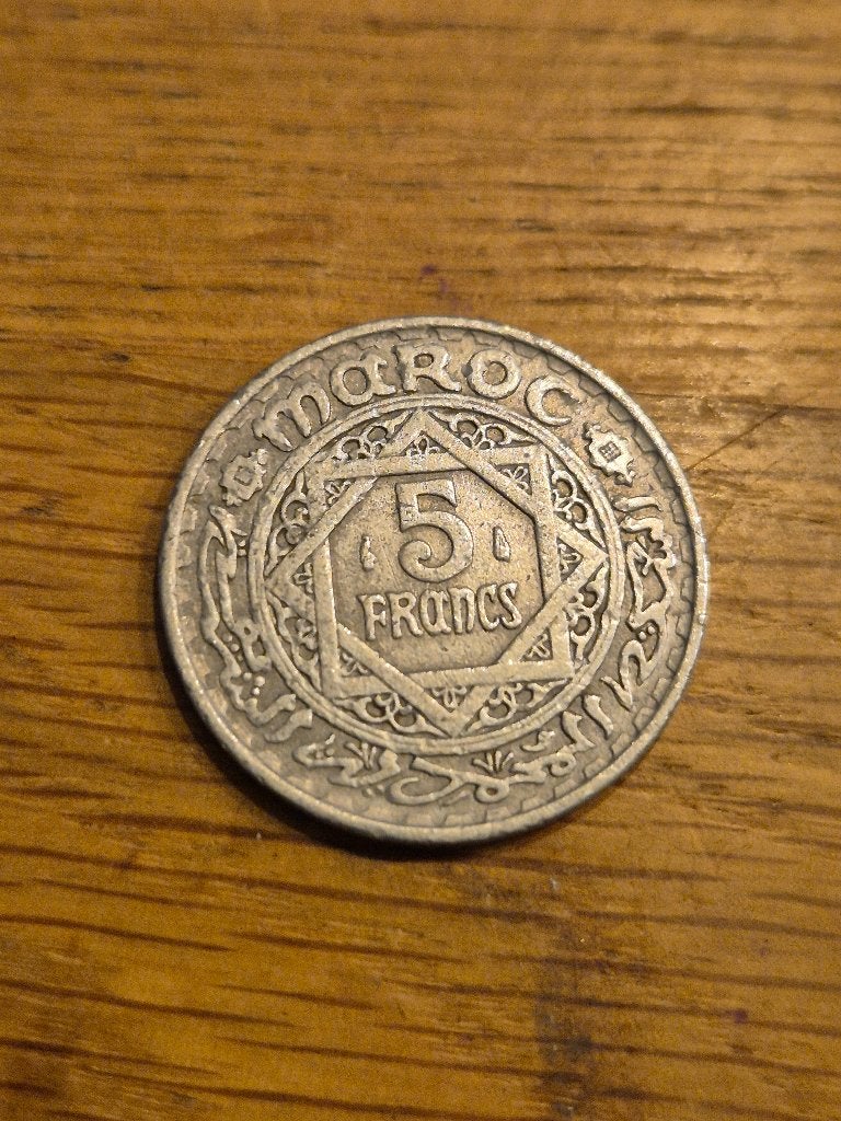 Marokko - 5 Franc 1950, Ophalen of Verzenden, Overige landen