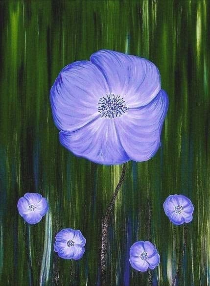 Droombloemen van BisOh – handgeschilderd schilderij, Ophalen, Handgeschilderd, Acrylverf, Bloemen