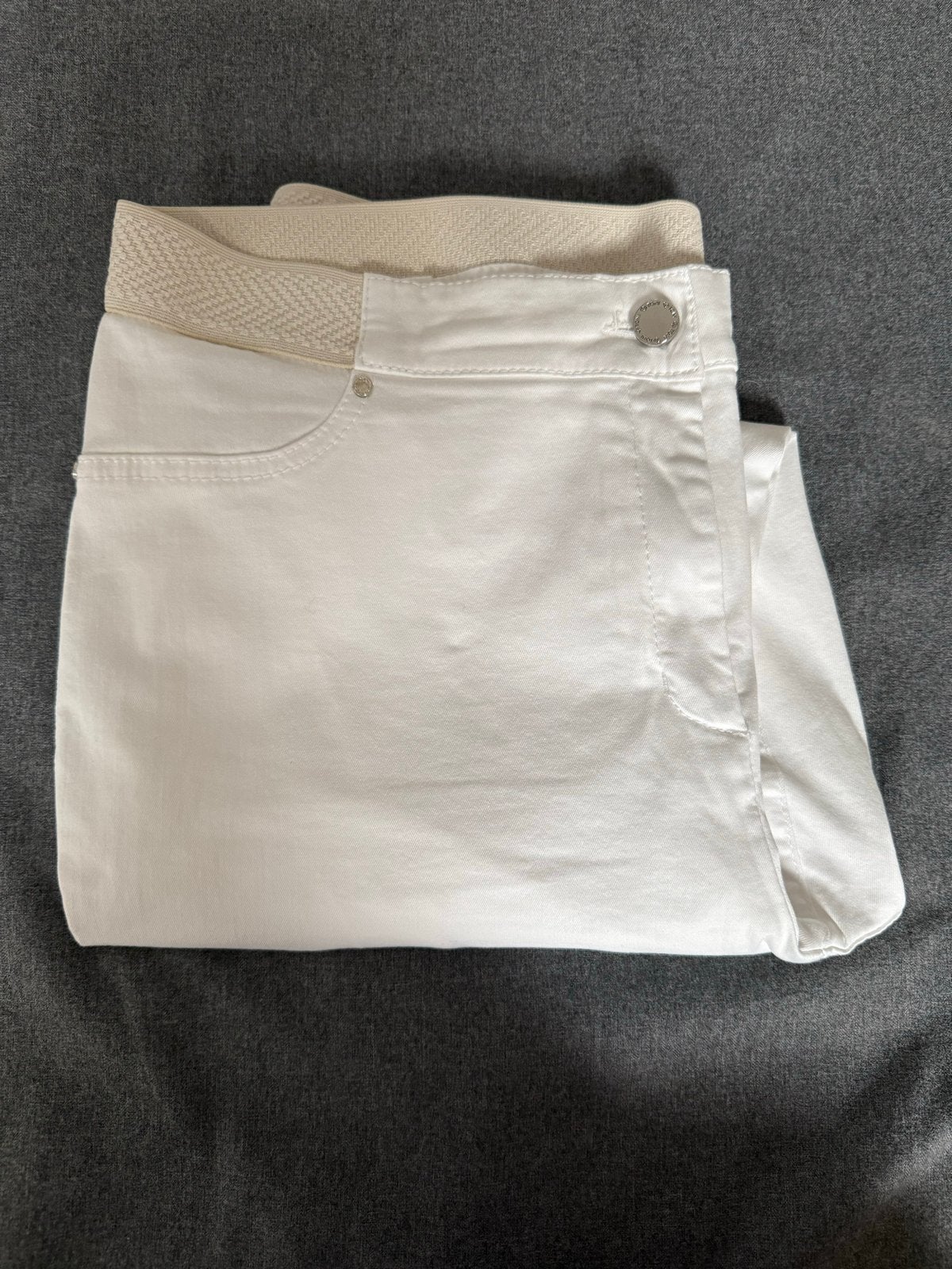 Witte Toni Jenny zomerbroek maat 46 met elasthan, Wit, Maat 46/48 (XL) of groter, Ophalen of Verzenden, Zo goed als nieuw
