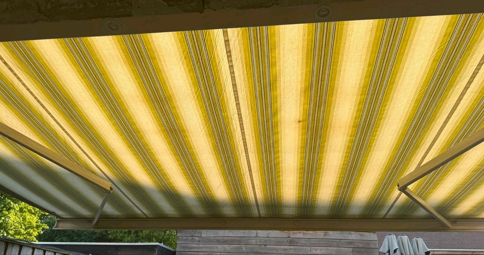 Weinor elektrisch zonnescherm 4,5 m | 6 LED-spots, Tuin en Terras, Ophalen, Gebruikt, 450 cm of meer, Elektrisch