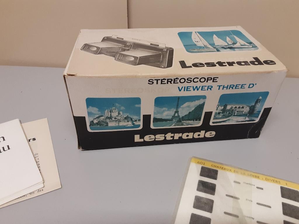 Vintage stereoscoopviewer LESTRADE met 6 foto kaarten, Gebruikt, ., Ophalen of Verzenden, LESTRADE