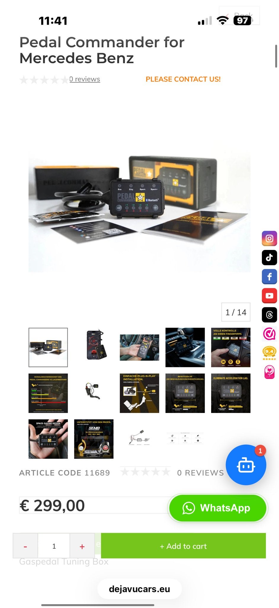Pedal Commander voor uw auto - Gaspedaal Tuning Box, Ophalen of Verzenden, Gebruikt, Mercedes-Benz