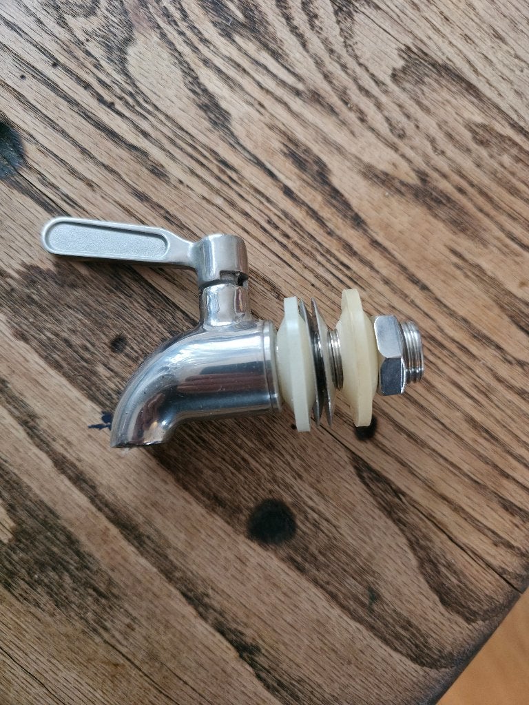Glazen Pot met RVS Kraan - 8 Liter (zonder deksel), Huis en Inrichting, Ophalen of Verzenden, Gebruikt, Glas, Pot, Bus of Blik