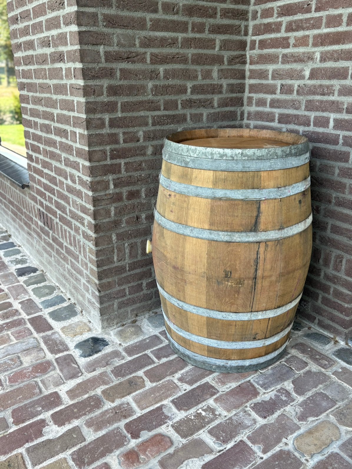 Eiken wijnvat 225 liter | Regenton | Houten wijnton | €100, Tuin en Terras, Regentonnen, 150 liter of meer, Ophalen, Zo goed als nieuw