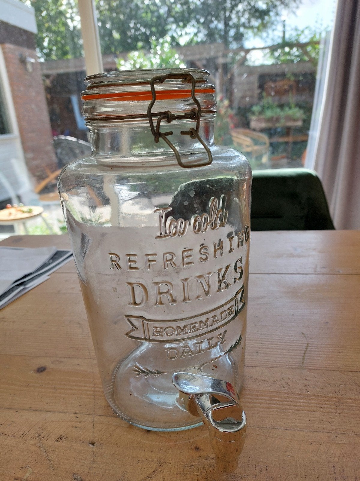 limonade pot/ dispenser, Ophalen, Zo goed als nieuw, Glas, Pot, Bus of Blik