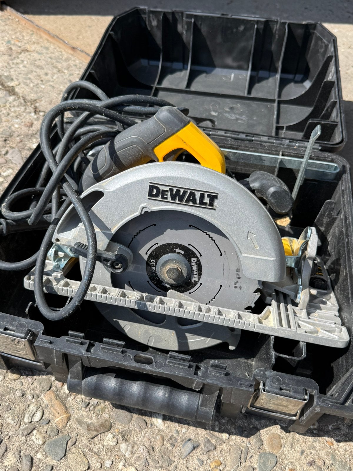 DeWalt DWE576 Cirkelzaag 190mm 1600W incl. koffer, Doe-het-zelf en Verbouw, Gereedschap | Zaagmachines, Ophalen, Gebruikt, Cirkelzaag