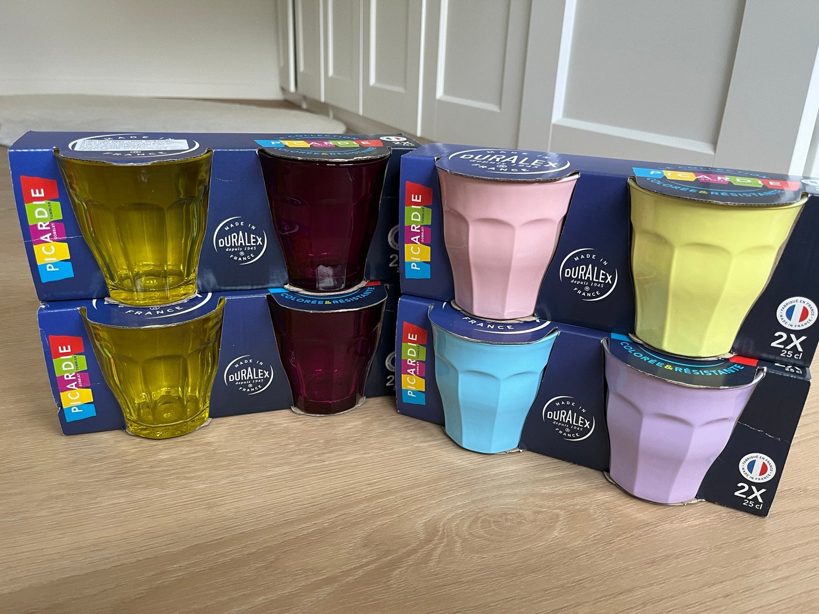 Nieuwe Duralex Picardie Gekleurde Drinkglazen 25cl, Glas, Nieuw, Ophalen of Verzenden, Meerkleurig