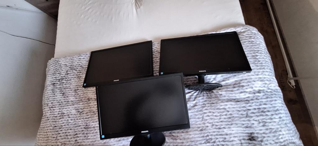 3 Goede Philips monitors, Ophalen, Zwart