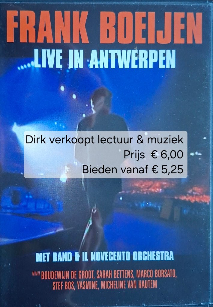 Frank Boeijen; Live in antwerpen, met band & Novecento Orch, Alle leeftijden, Zo goed als nieuw, Concert, Ophalen of Verzenden