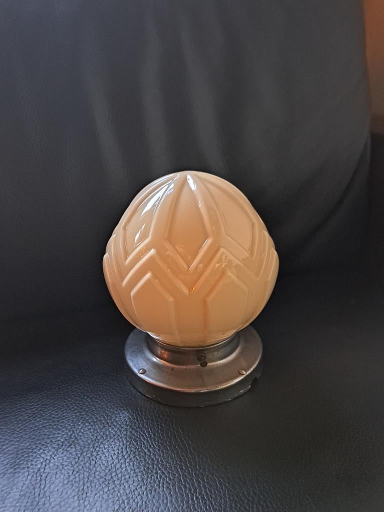 Thabur Art deco Plafondlamp / Wandlamp - Melkglas, Antiek en Kunst, Antiek | Lampen, Ophalen of Verzenden