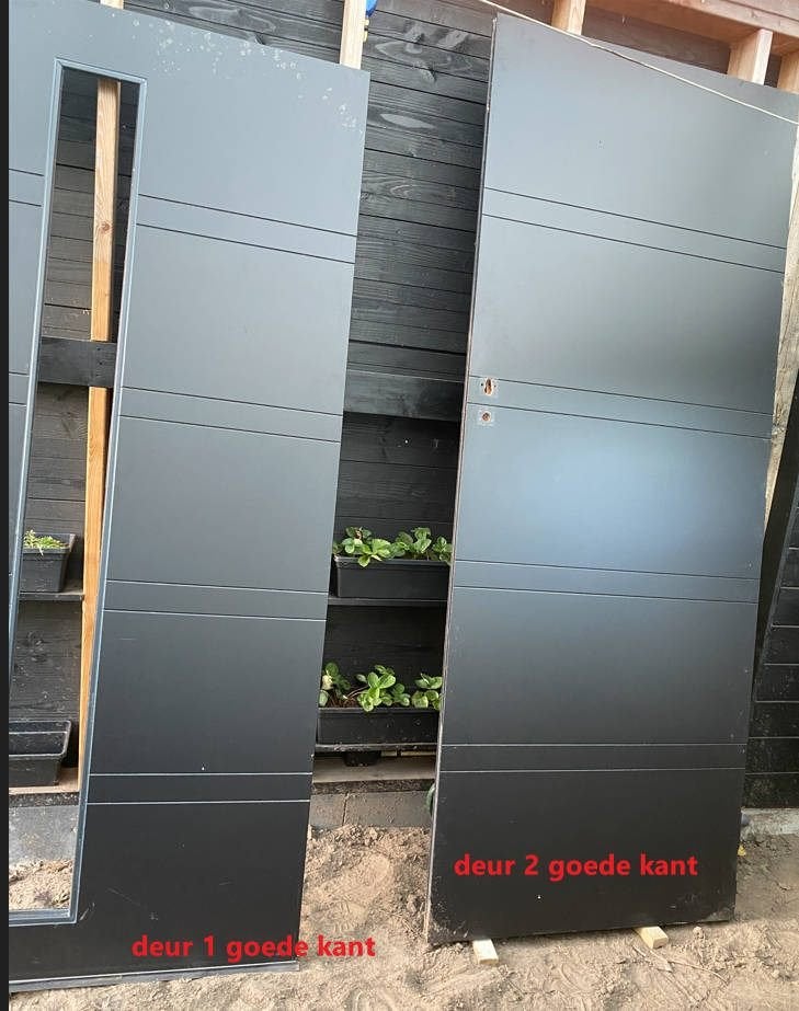 2x Buitendeuren, 40 mm dik, nog in goede staat (3 jaar oud), 80 tot 100 cm, 215 cm of meer, Ophalen of Verzenden, Buitendeur