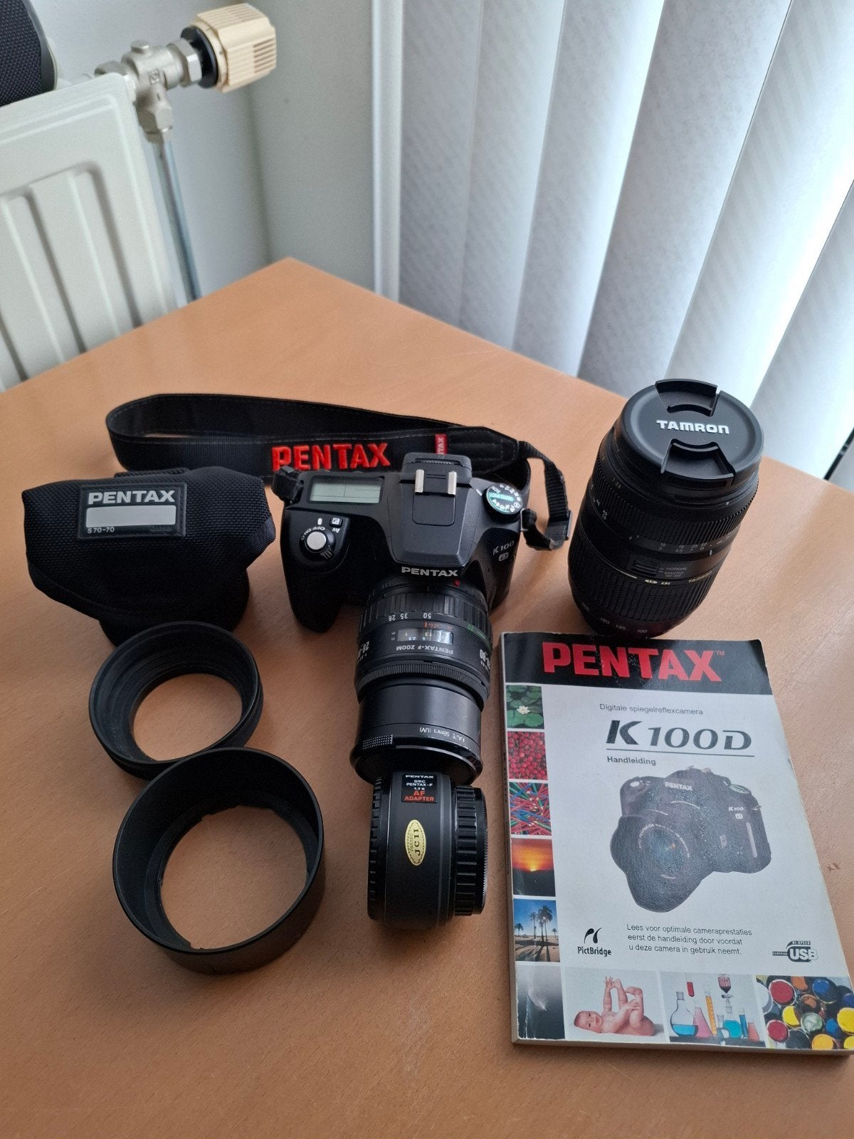 Pentax K100D camera met 2 lenzen en accessoires, Gebruikt, Spiegelreflex, Ophalen of Verzenden, Pentax