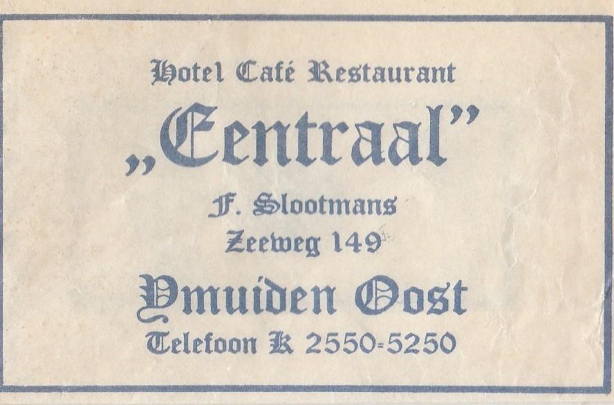 Centraal Zeeweg IJmuiden Oost - F Slootmans, Ophalen of Verzenden