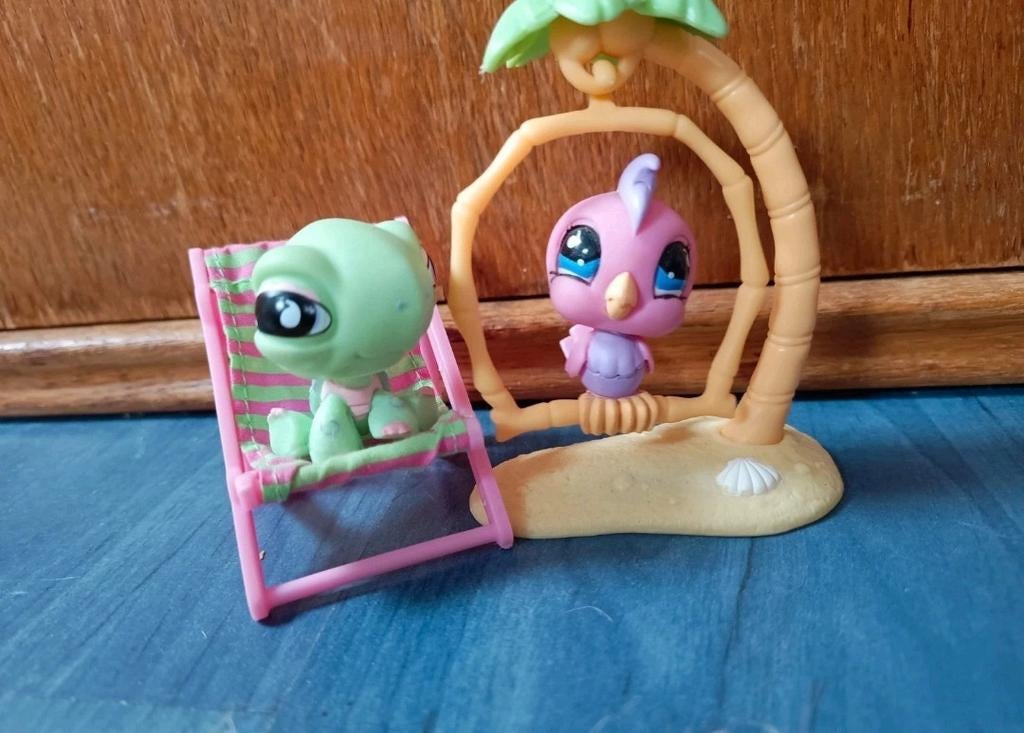 Lps strand set met schilpad en kaketoe #922 + #923, Verzamelen, Ophalen of Verzenden, Zo goed als nieuw