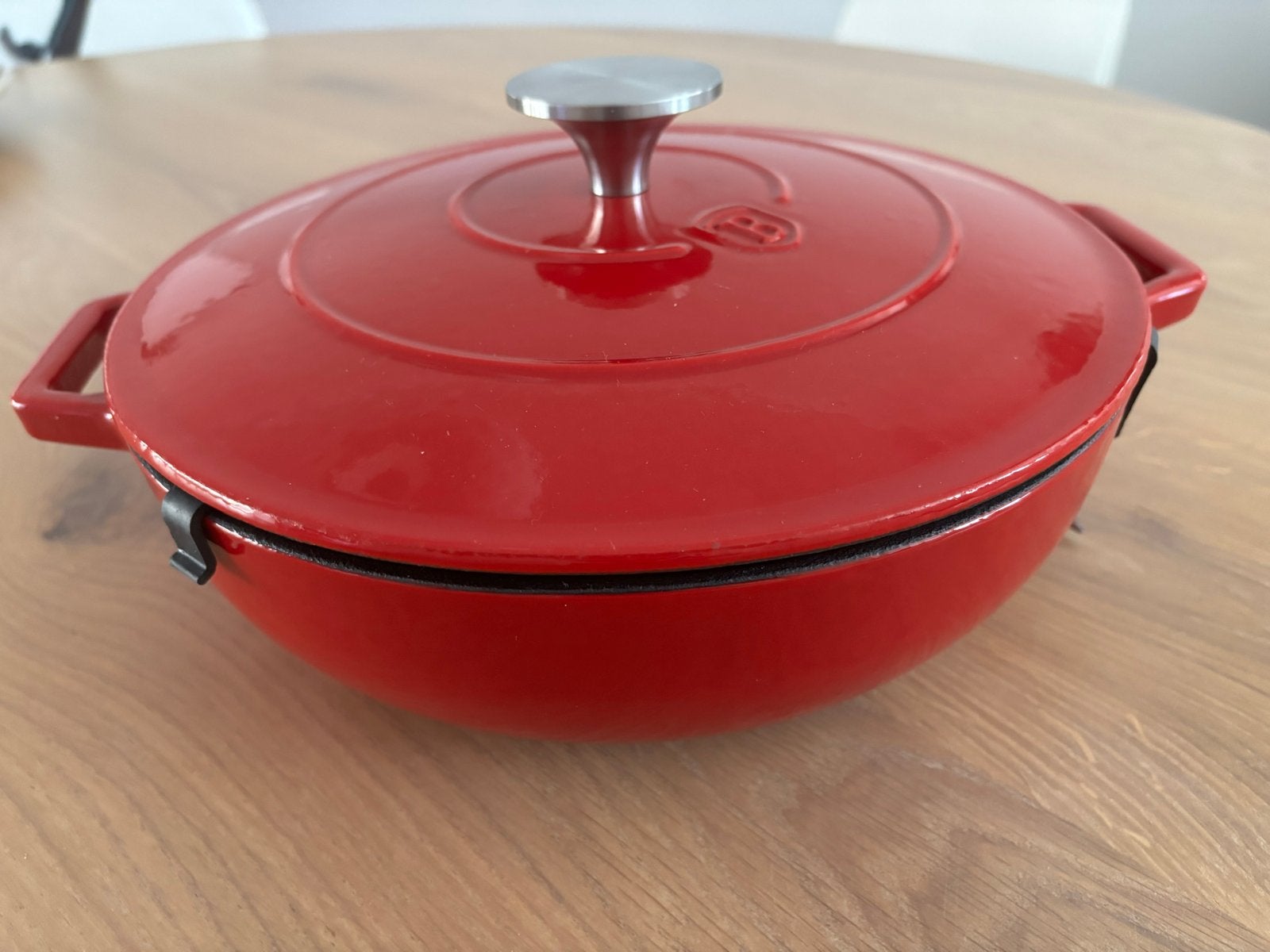 Berlinger Haus rode gietijzeren sauteerpan/braadpan, Huis en Inrichting, Keuken | Potten en Pannen, Met deksel, Ophalen of Verzenden