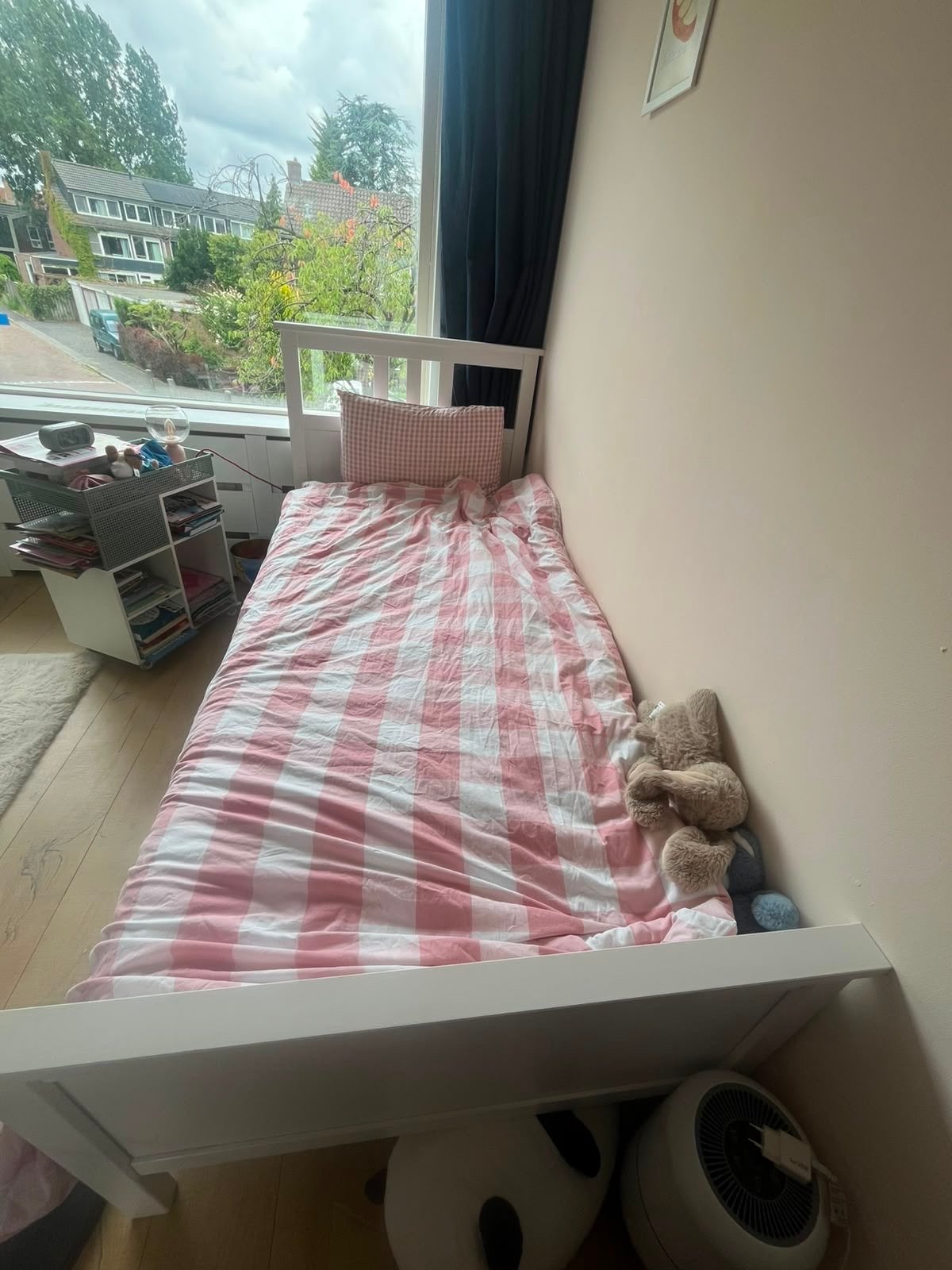 Ikea eenpersoonsbed, wit, Huis en Inrichting, Slaapkamer | Bedden, Ophalen, Gebruikt, 90 cm, Eenpersoons
