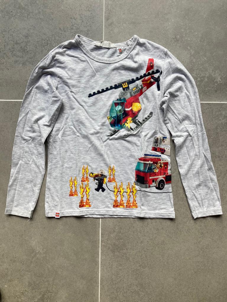 Lego City brandweer shirt lange mouw grijs maat 134-140, Ophalen of Verzenden, Zo goed als nieuw, Jongen, Shirt of Longsleeve